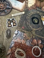 100+ Pc Steampunk Junk Journal Kit Ephemera Bundle Airship Gears Tags Vintage