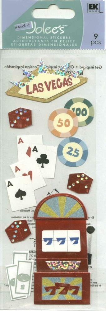 LAS VEGAS Casino Gambling Poker Blackjack Craps Dice Cards Jolee’s Stickers PICK