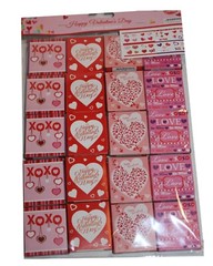 Set of 20 Hearts and Love «Happy Valentines Day» Sticker Boxes, Friendship Gift