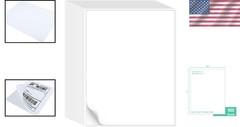 500 Sheets of Matte Full Sheet Labels – White Sticker Paper for Printing