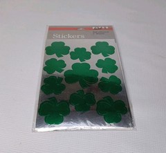 Vintage Paper Art Shamrock Stickers 22 Shiny Foil Sticker St. Patrick’s Day