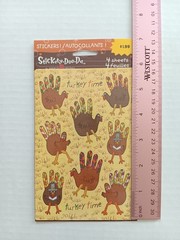 Vintage American Greetings Stickety-Do-Da Turkey Handprint Stickers – 4 Sheets