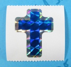 Prismatic Multi Color Cross Stickers Lot Of 4