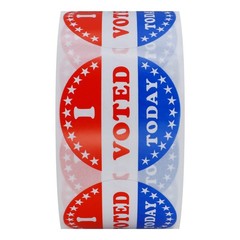I Voted Today with Red, White, and Blue Circle Stickers 1.5 Inch round 500 Label