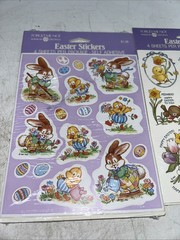 Two Vintage American Greetings Easter Stickers. USA Made