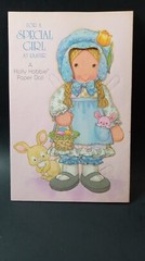 1979 HOLLY HOBBIE Paper Doll Easter Card Unpunched Vintage
