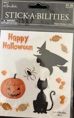 Halloween Stickers Scrapbooking Card Making Witches, Black Cats 26 Pcs.