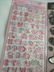 Sanrio　 My Melody Sticker Sheet　bonbon drop monotone