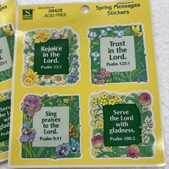 Vintage Redi-Stix STICKERS* Spring Messages/Easter B Standard Publishing
