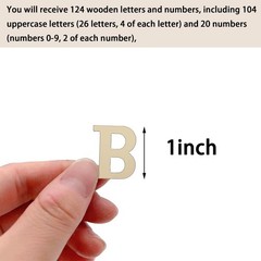Wooden Letters for Crafts, 1 Inch Unfinished Capital Wooden Alphabet Letters&…