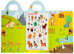 6 Theme Jelly Sticker Book Reusable Sticker with File Pocket, 2-6 years