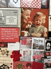 Junk journal 100+ Pieces Red Black Beige Ephemera bundle kit collage craft