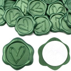 50Pcs Heart Wax Seal stickers Pine Green Self Adhesive Envelope Seal Stickers
