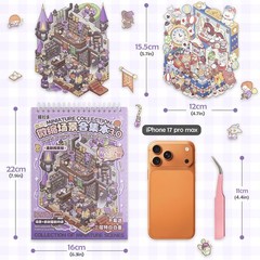 Dizdkizd 3D Sticker Book Adults Kids Purple Scene
