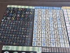 Pure Juice brand stickers alphabet letters, frames and tags sheets scrapbooking