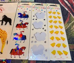 Vintage Mrs. Grossman’s Sandylion Stickers Lot Fuzzy Sharks Bears Prismatic Rare