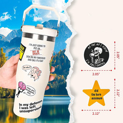 100 Pcs Waterproof Funny Stickers for Adults, Laptop IPAD E-Reader Journal