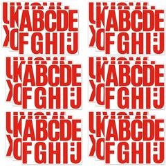 Vinyl Capital Letter Stickers, 18 Sheets, 4 Inch Large, Red, Scrapbooking