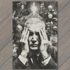 STICKER Surreal Thinker Pyramid Light Mind Power Abstract Holiday Ornaments Bl
