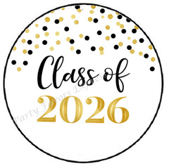 CLASS OF 2026 GOLD GRADUATION ENVELOPE SEALS LABELS STICKERS PARTY FAVORS