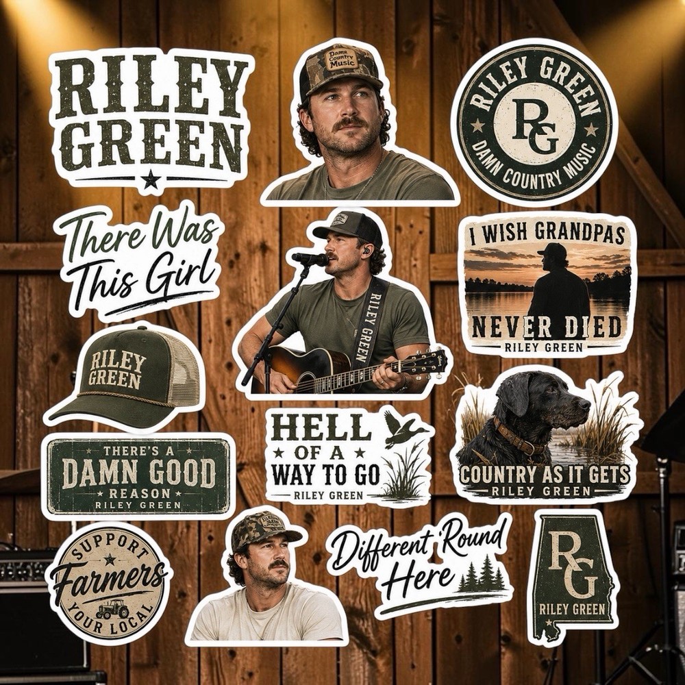 Riley Green Sticker Pack/Country Music/Different Round Here/Country As It Gets