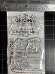 New ART IMPRESSIONS Acrylic rubber Stamp WATERCOLOR CLIFFS SEASIDE set freeUSAsh