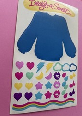 Vintage 80s Sandylion Design-A-Sweat Maxi Activity Sticker Sheet