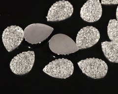 CraftbuddyUS MG1 30pc10X14mm Pear Rhinestne FlatBack Faceted Clear ResinMoon Gem