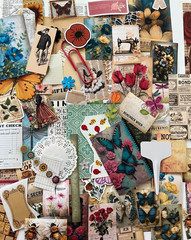 #776 – 100+ PCS VINTAGE FLORAL SCRAPBOOK JUNK JOURNAL KIT / LOT – REAL EPHEMERA