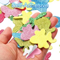 60Pcs Foam Stickers EVA Adhesive Glitters Foam Shape Sticker Little Animals
