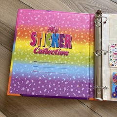 VTG Lisa Frank My Sticker Collection 3 Ring Binder Kitten Bubbles w/Stickers