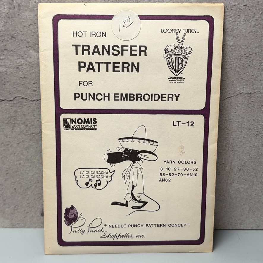 VTG MCM Warner Bros Looney Tunes Transfer Pattern Iron On Punch Embroidery LT-12