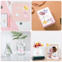8 Sheets Baby Girl Scrapbook Stickers, Adorable Newborn Toddler Colorful