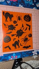 Vintage American Greetings Stickers Halloween Orange Black Witch Cat 1 Sheet