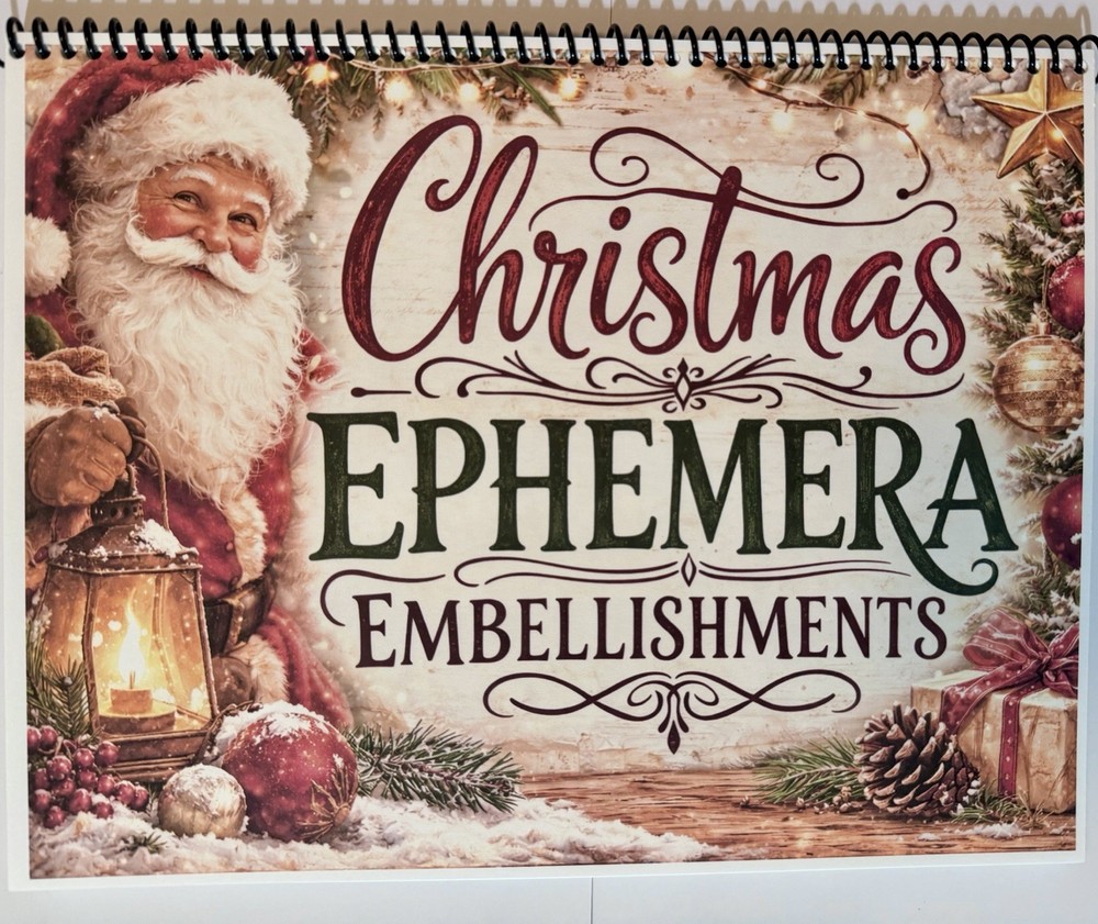 Christmas Junk Journal Ephemera Embellishments Pages Scrapbooking Antique 20+pgs