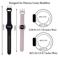4 Pack Princess Cruise Medallion Holders for Kids and Adults, Silicone Wristb…