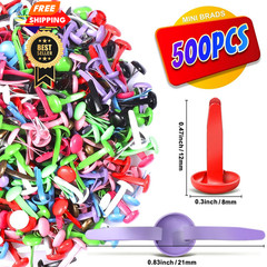HNYYZL 500PCS Brads for Paper Crafts,Metal Brass with Multicolored