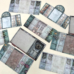 Window Door Stickers Fold Out Junk Journal Collage Scrapbooking