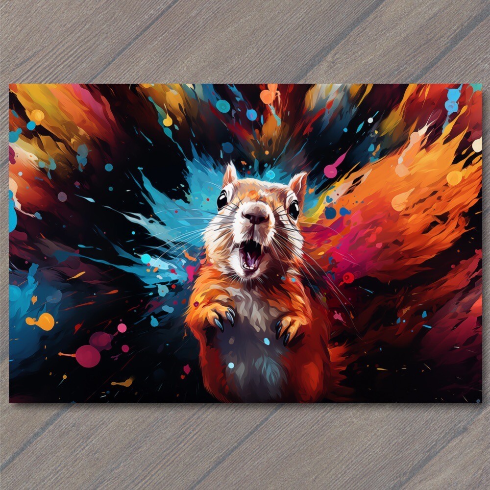 STICKER Squirrel Smile Happy Retro Pop Art Splash Colors Cute Fun Vibrant