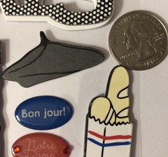 PARIS KIDS Dimensional Soft Spoken Stickers(8pc)MAMBI•France•Bon Jour*Notre Dame