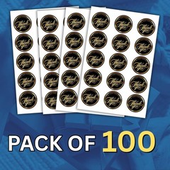 1.5in Gold Black Thank You Stickers Waterproof Vinyl for Small Business