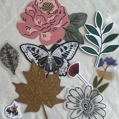 Vintage Fairy Botanical Junk Journal Kit Cottagecore Ephemera Pressed Flowers