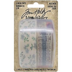 Tim Holtz ~ LINEN TAPE ~ Agenda ~ Idea-ology 2 Rolls