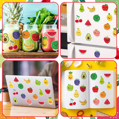 1000Pcs Fruit Stickers Rolls – Apple, Watermelon, Strawberry – 16 Styles, 2 Roll