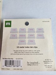 MAKING MEMORIES – Kids Metal Index Tab Clip Boys Firsts New Card Retired #26