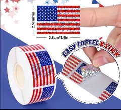 40 PCs ~1×1.5” Holographic American Flag Stickers July 4th Celebration Patriotic