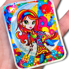 Lisa Frank Prism Sticker Holographic Moon Girl Fantasy Vintage Reproduction