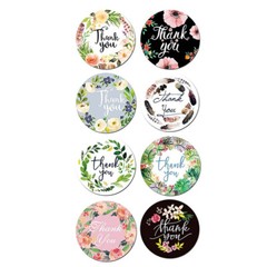 2000x 4 Rolls 1″ Floral Thank You Stickers Round Labels for Small Business Gift