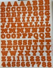 SOLID ORANGE 3/4” ALPHABET Stickers(2 sheets)Making Memories•Letters•Number•Word