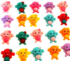 Lot of 20 Multicolor Little Girl Monkey Flatbacks For Crafting – NEW (#29)